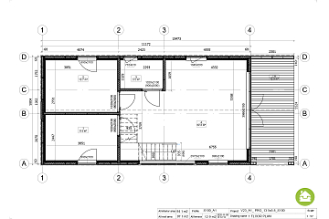 Maison 80 m² en bois kit RE2020 avec permis de construire VITTEL V23_A1