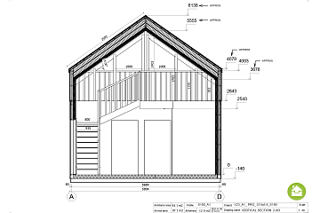 Maison 80 m² en bois kit RE2020 avec permis de construire VITTEL V23_A1