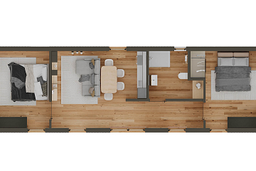 Maison 62 m² en bois kit RE2020 avec permis de construire CABOURG   V24.1_A2_Mix