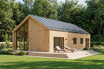 Maison 113 m² en bois kit RE2020 avec permis de construire NYONS   V25_A1