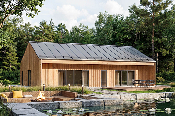 Maison110 m² en bois isolé RE2020 avec permis de construire LUXON V27_A1