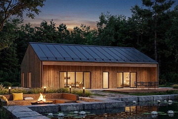 Maison110 m² en bois isolé RE2020 avec permis de construire LUXON V27_A1