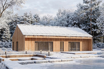 Maison110 m² en bois isolé RE2020 avec permis de construire LUXON V27_A1