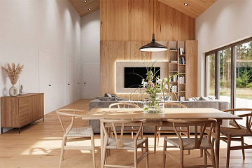 Maison110 m² en bois isolé RE2020 avec permis de construire LUXON V27_A1