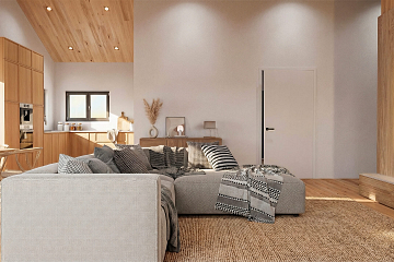 Maison110 m² en bois isolé RE2020 avec permis de construire LUXON V27_A1