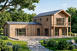 Maison 141 m² en bois kit RE2020 avec permis de construire MORZINE   V28_A1