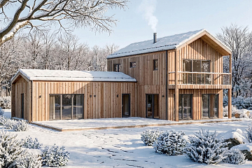Maison 141 m² en bois kit RE2020 avec permis de construire MORZINE   V28_A1