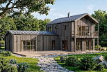 Maison 141 m² en bois kit RE2020 avec permis de construire MORZINE   V28_A1