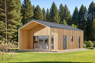 Maison 44 m² en bois kit RE2020 avec permis de construire DINAN V2.1_A1
