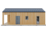 Maison 44 m² en bois kit RE2020 avec permis de construire DINAN V2.1_A1