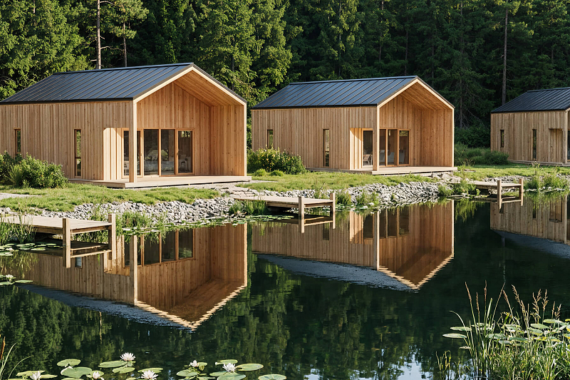 Maison 44 m² en bois kit RE2020 avec permis de construire ORANGE V2_A1_ROI