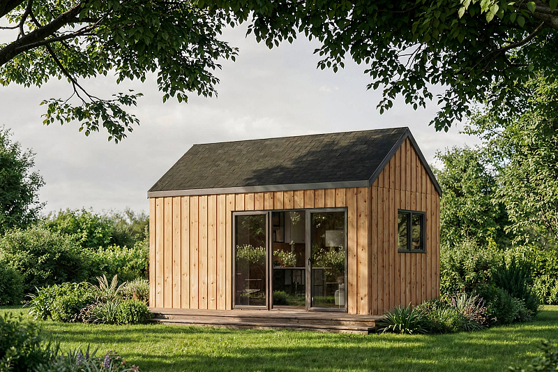 Chalet en bois habitable Brignoles V6_A1, 5,8 x 3,4, 218 mm, installation est rapide