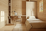 Chalet en bois habitable SALOGNE VSP16, 47m2, 44mm, 58mm, RE2020, promotion5