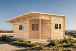 Chalet en bois LACANAU VSP46, 22m2, 44mm, 58mm, RE2020, habitable