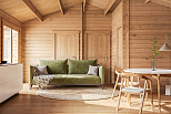 Chalet en bois habitable BARS VSP7.1, 40m2, 44mm, 58mm, RE2020, habitable1