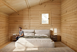 Chalet en bois habitable BARS VSP7.1, 40m2, 44mm, 58mm, RE2020, habitable1
