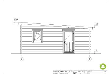 Garage double bois, le toit monopente VERNE DOUBLE GS1.1