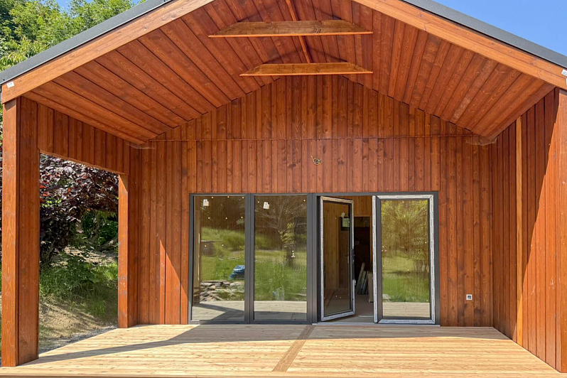 Maison 44 m² en bois kit RE2020 avec permis de construire ORANGE V2_A1, 44 m2