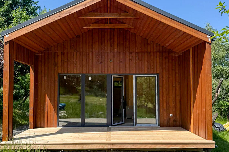 Maison 44 m² en bois kit RE2020 avec permis de construire ORANGE V2_A1, 44 m2
