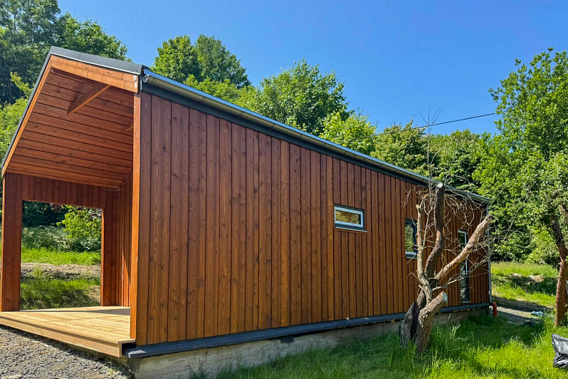 Maison 44 m² en bois kit RE2020 avec permis de construire ORANGE V2_A1, 44 m2