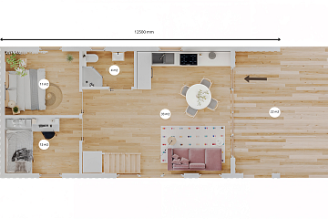 Maison 80 m² en bois kit RE2020 avec permis de construire VITTEL V23_A1