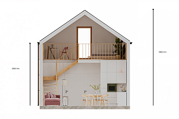 Maison 80 m² en bois kit RE2020 avec permis de construire VITTEL V23_A1
