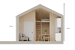 Maison 24 m² en bois kit RE2020 avec permis de construire ANNECY V7_A1