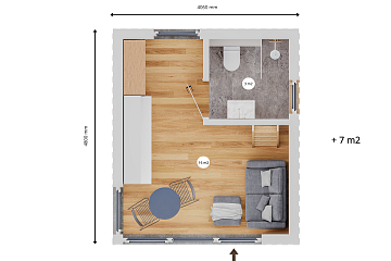 Maison 26 m² en bois kit RE2020 avec permis de construire GIAT V20_A1