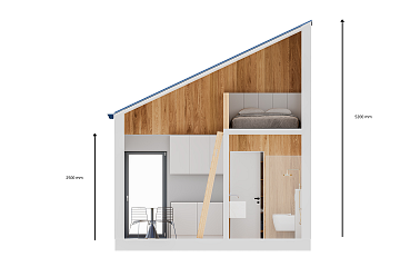 Maison 26 m² en bois kit RE2020 avec permis de construire GIAT V20_A1