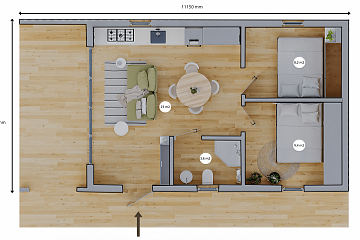 Maison 44 m² en bois kit RE2020 avec permis de construire DINAN V2.1_A1