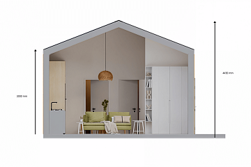 Maison 44 m² en bois kit RE2020 avec permis de construire DINAN V2.1_A1