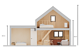 Maison 68 m² en bois kit RE2020 avec permis de construire MIREVAL V11_A1