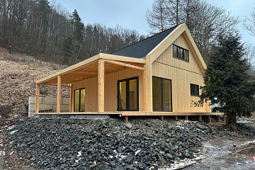 Maison 70 m² en bois kit RE2020 avec permis de construire MENDE V12_A1