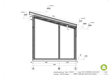 Maison 43 m² en bois kit RE2020 avec permis de construire VELLES V21_A1_ROI