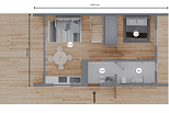 Maison 58 m² en bois kit RE2020 avec permis de construire LORGUES V13_A1_Mix2