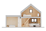 Maison 68 m² en bois kit RE2020 avec permis de construire LAURAC V11_A1_Mix2
