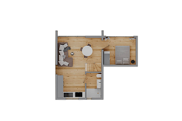 Maison 68 m² en bois kit RE2020 avec permis de construire LAURAC V11_A1_Mix2