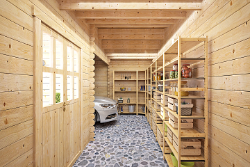 Garage en bois avec véranda MARSAN GS4.2