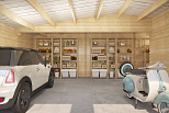 Garage double bois avec véranda MARANS GS5, 54m2, 44mm, direct usine1
