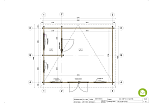 Chalet de jardin ARBON VSP14.1, 18m2, 44mm, 58mm, RE2020, prix, plan de RDC