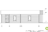 Chalet en bois habitable HERMILLON VSP17, 54m2, 44mm, 58mm, RE2020, prix, facade1