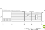 Chalet en bois habitable ARLY VSP18, 47m2, 44mm, 58mm, RE2020, habitable, facade3