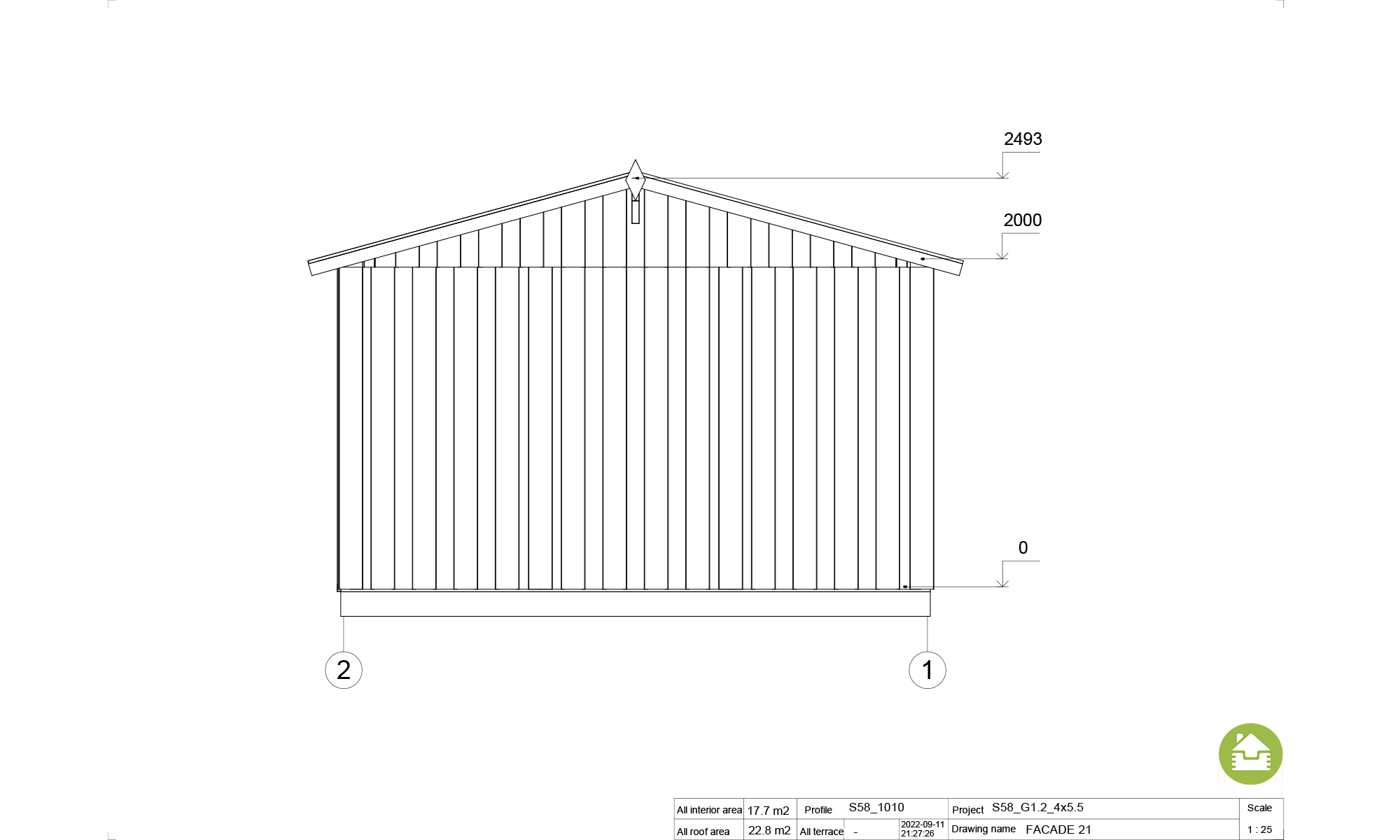 Garage En Bois Massif 16 Mm - Surface 15,6 M², Dimensions 3x5,2 M, Livré Sans Montage, Avec Toiture Ondulée